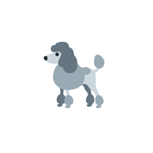Small dog illustration representing breeds under 20 lbs 